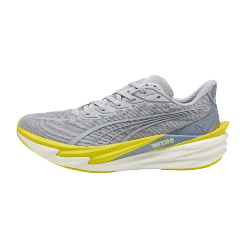 Image of Puma Deviate NITRO 4 Shoes Gray Yellow SS26, Size 43 - EUR