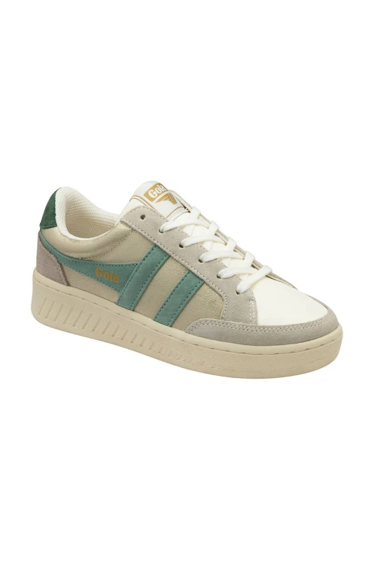 Image of Gola Classics Womens 'Superslam Blaze' Lace-Up Trainers in Gold Size: 5 Gold Female 5