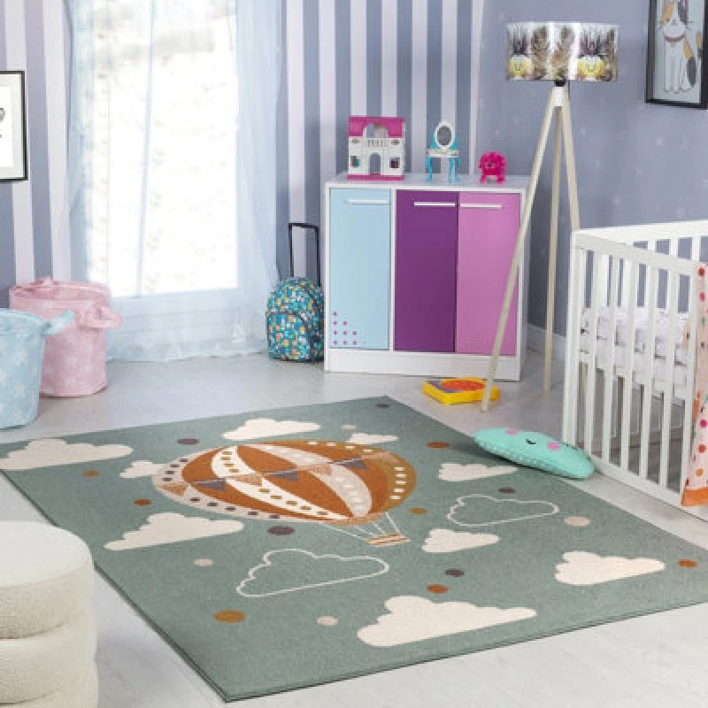 Image of Livabliss Kids Modern Multicolour/blue/bedroom Monty Area Rug 160 X 213cm - Easy Care, Non Shedding, Soft & Safe Rug For Kids Spaces