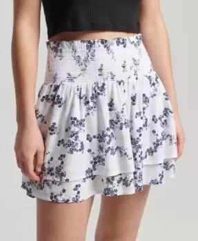 Image of Superdry Vintage Ecovero Ruffle Smocked Skirt