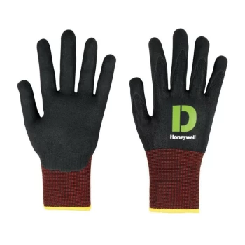 Image of Cut Resistant Gloves, Foam Nitrile Coated, Black, Size 9 - Honeywell