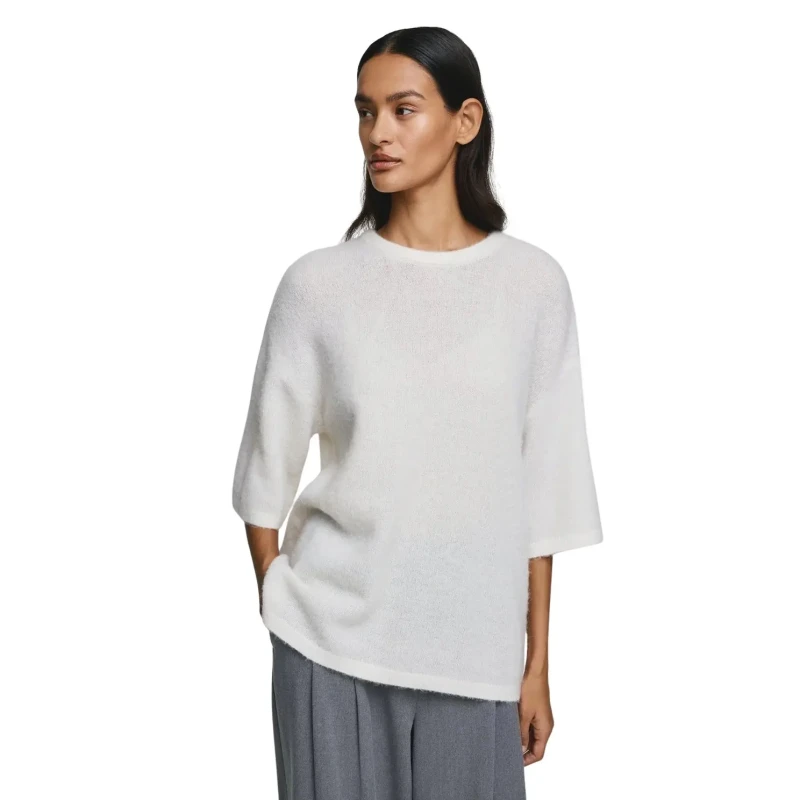 Image of moss copenhagen Womens 2/4 sweater Moss Copenhagen Kellsey Alegria Blanc Female XS/S