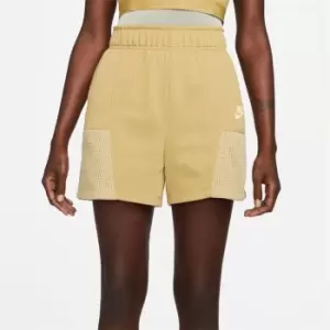 Image of Nike Air Womens Fleece Easy Shorts - Beige