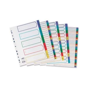 Image of Concord Plastic Index Polypropylene 120 Micron Europunched 1-10 A4 Assorted Ref 66399