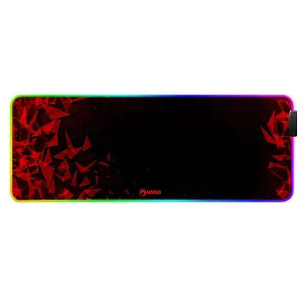 image of Marvo Marvo MG011 Gaming Mouse Pad with 4-port USB Hub and 11 RGB Effects, XL 800x300x4mm, USB Connection, Soft Microfiber Surface for speed and contr