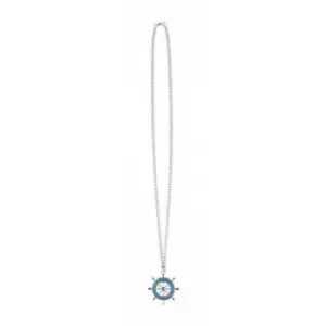 Image of Boat Steering Wheel Necklace (Blue)