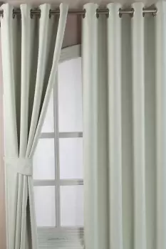 Image of Herringbone Blackout Curtains Pair Eyelet Style