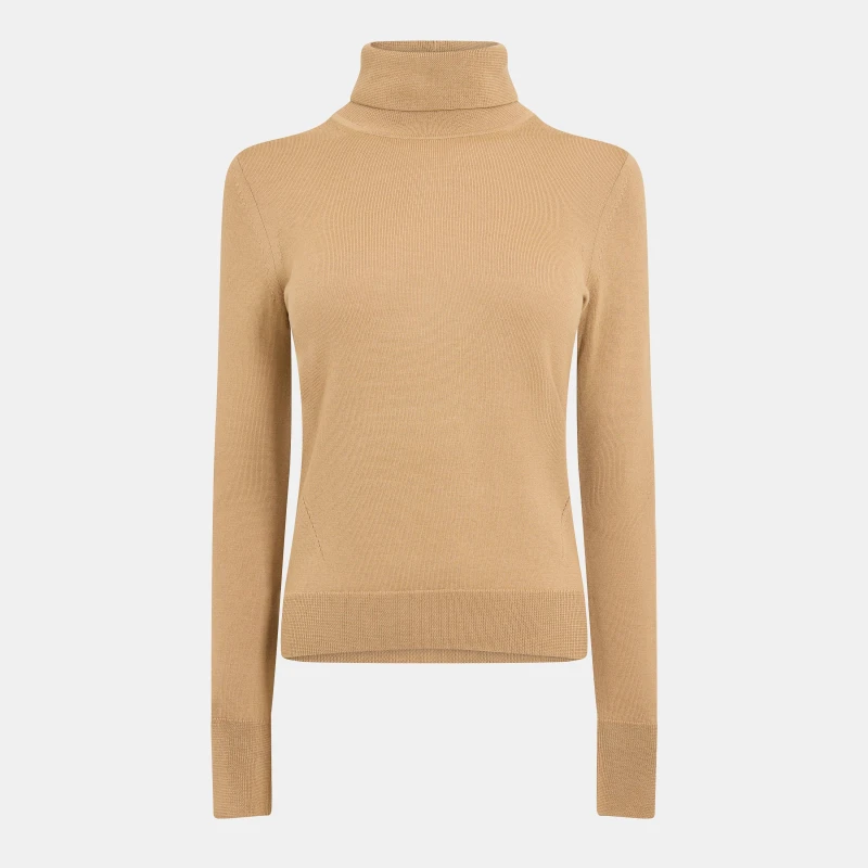 Image of Boss Womens Fasecta Knitted Top Medium Beige female 10 (M)