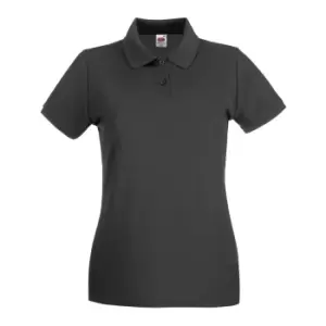 Image of Fruit Of The Loom Ladies Lady-Fit Premium Short Sleeve Polo Shirt (2XL) (Light Graphite)