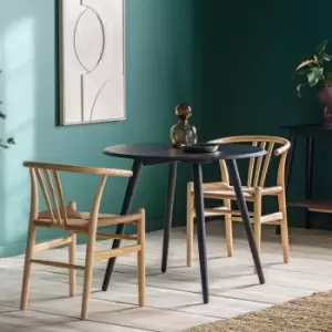 Image of Crossland Grove Wuxi Round Dining Table Black 900X900X750mm