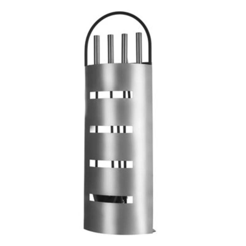 Image of LIVIVO Modern 5 Piece Fireplace Companion Tool Set Metallic Silver