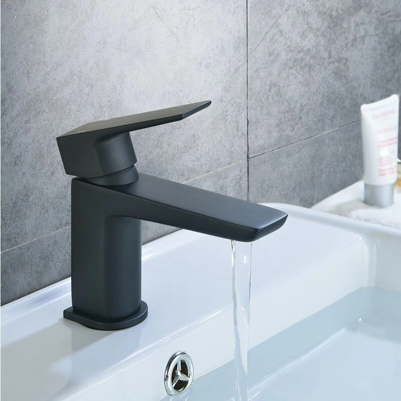 Image of Nes Home Keninton Bathroom Mono Basin Mixer Black Matt Tap Black unisex