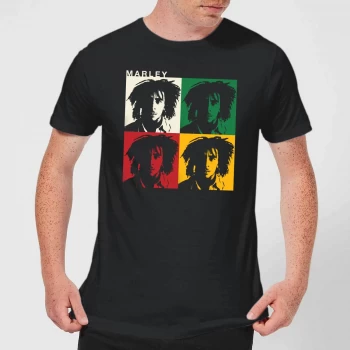 Image of Bob Marley Faces Mens T-Shirt - Black - 3XL - Black