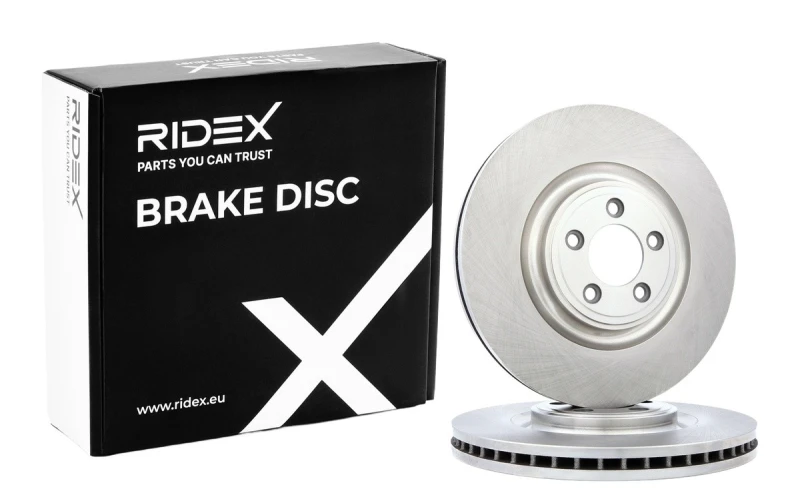 Image of RIDEX 82B0852 Brake disc Front Axle, Vented, Cast Iron, Uncoated, Untreated, without bolts/screws Cast Iron Brake Disc (82)