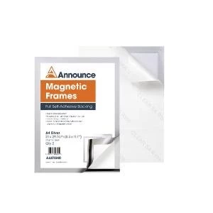 image of Announce Magnetic Frame A4 Silver Pack of 2 AA01840