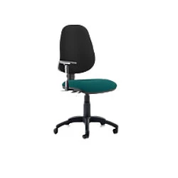 Image of Dynamic Independent Seat & Back Task Operator Chair Height Adjustable Arms Eclipse Plus III Black Back, Maringa Teal Seat High Back