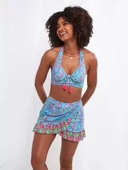 Image of Joe Browns Maldives Boho Swim Skirt Blue Multi, Blue, Size 12, Women