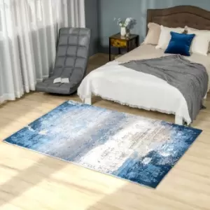 Image of HOMCOM Blue Large Area Rug, Render Carpet, 160x200cm