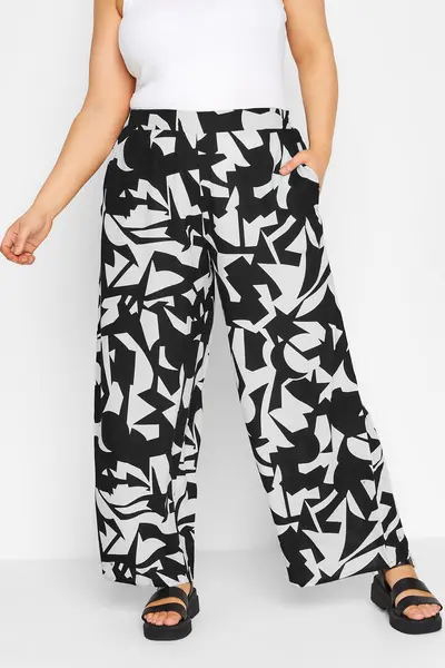 Image of Yours Wide Leg Trousers Black