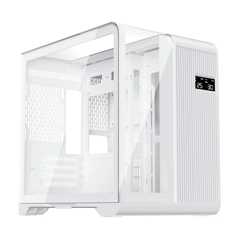 Image of 1st Player RT5 WH Glass Micro Tower Case - Panoramic 3-Side Tempered Glass, RGB Ready, Futuristic Design RT5-WH