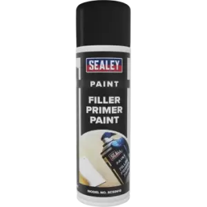 Image of Sealey Filler Primer Aerosol Spray Paint Yellow 500ml