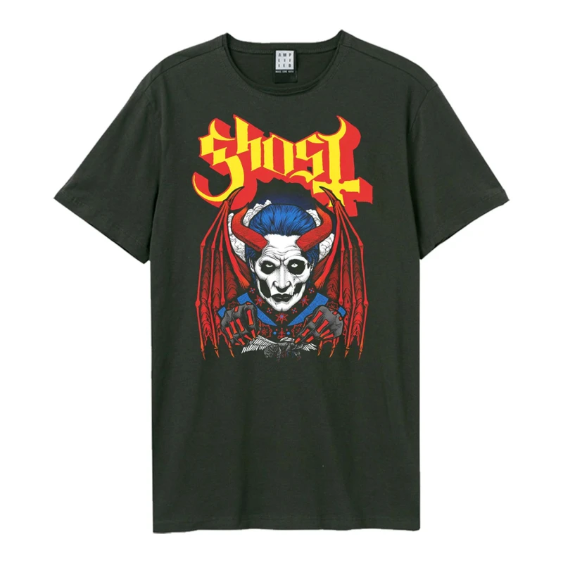Image of Amplified Mens Demoniac Ghost T-Shirt in Charcoal Size: Large Charcoal Male L