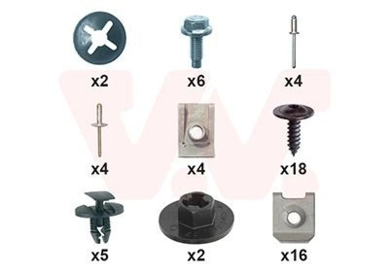 Image of VAN WEZEL Mounting Kit, bumper VAN WEZEL 1717794