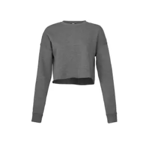 image of Bella + Canvas Ladies Cropped Sweatshirt (S) (Deep Heather)