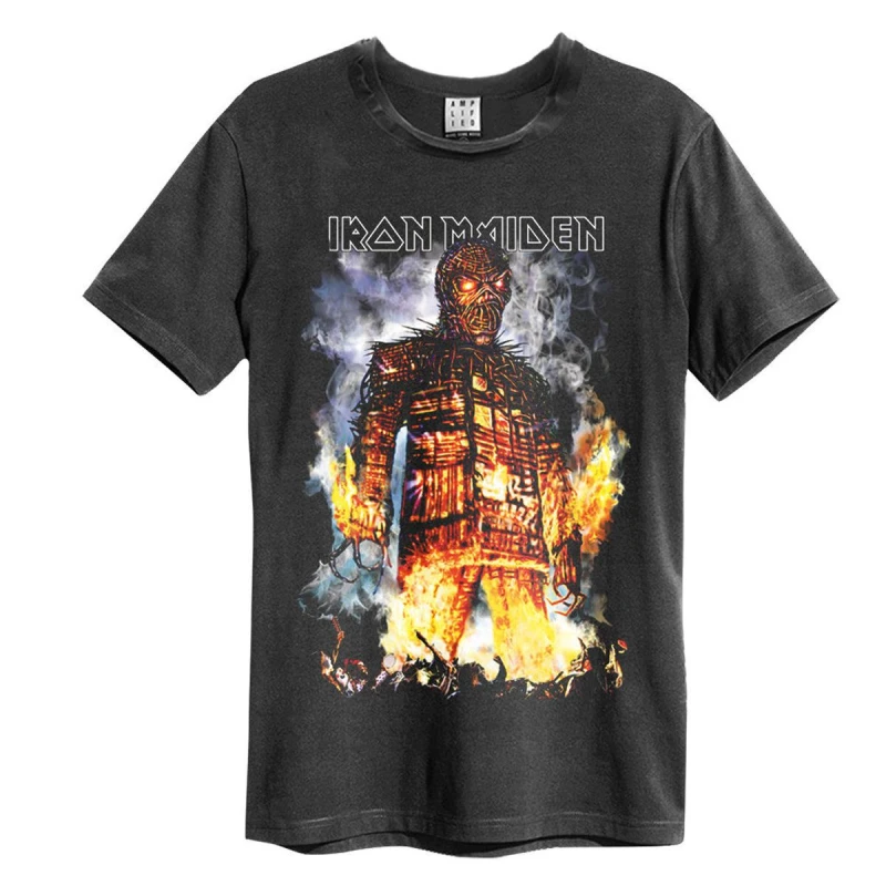 Image of Amplified Amplified Men The Wicker Man Iron Maiden T-Shirt in Charcoal Size: X-Small Charcoal XS Male 5059699795631
