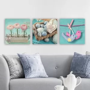 Image of P384734212 Multicolor Decorative Canvas Painting (3 Pieces)