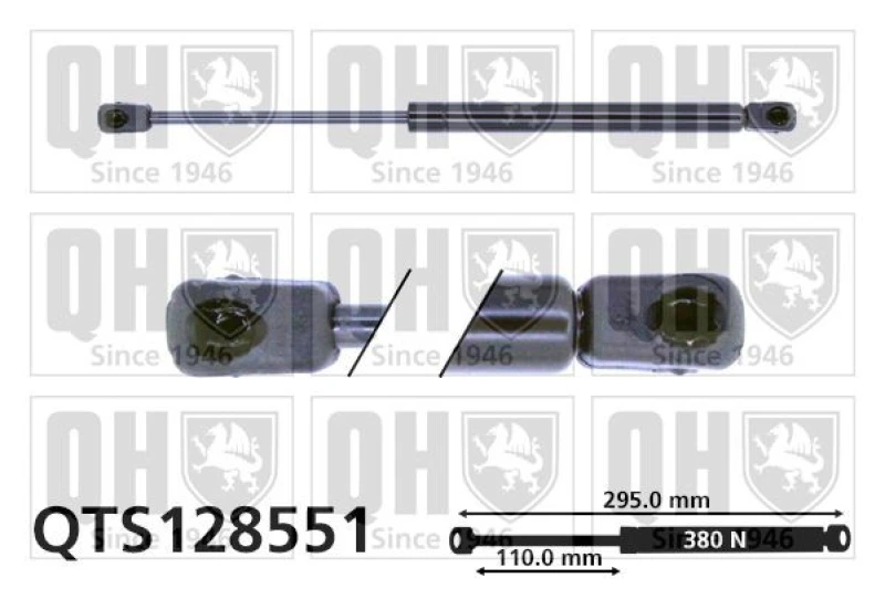 Image of QUINTON HAZELL Tailgate strut QUINTON HAZELL QTS128551