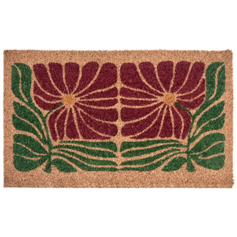 Image of Beliani Doormat Tanalian Multicolour 45 X 75cm Flower Coir