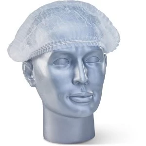 Image of Click Once Disposable Mob Cap White Ref DMCW Pack of 1000 Up to 3 Day