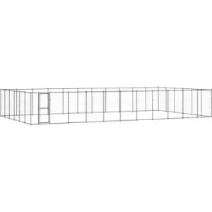 Image of Vidaxl - Outdoor Dog Kennel Steel 79.86 m² Black