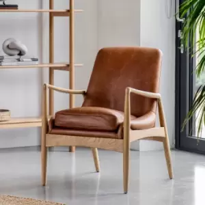 Image of Gallery Direct Armao Armchair Brown Leather 685X720X820Mm