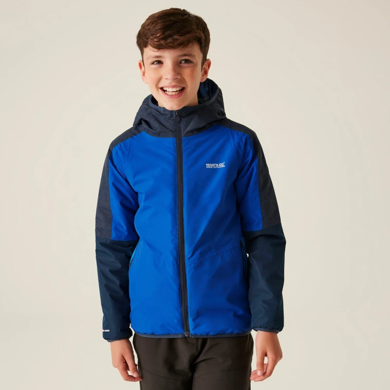 Image of Regatta Boys Volcanics VIII Full Zip Waterproof Jacket 5-6 Years - Chest 59-61cm (Height 110-116cm) Olympian Blue Navy RKP275B-0T2-5