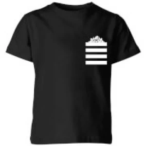 Image of Looney Tunes Taz Stripes Pocket Print Kids T-Shirt - Black - 11-12 Years