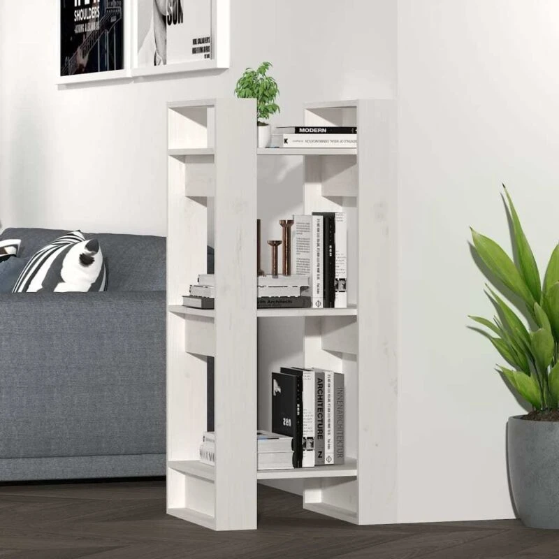Image of VIDAXL Book Cabinet/Room Divider White 41x35x91cm Solid Wood Pine vidaXL 8720286904985
