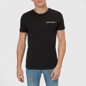Image of Calvin Klein Jeans Mens Chest Institutional Slim T-Shirt - CK Black - XXL