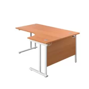 image of Tc 1600 x 1200 Twin Upright Right Hand Radial Desk Beech-white