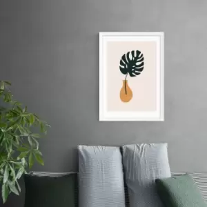 Image of East End Prints Monstera Vase Print Brown/Black