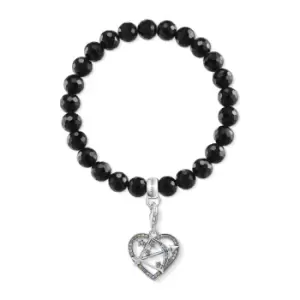 Image of THOMAS SABO Cupids Arrow Black Obsidian Charm Bracelet