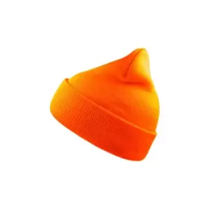 Image of Atlantis Wind Double Skin Beanie With Turn Up (One Size) (Orange)