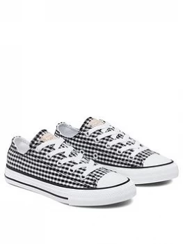 image of Converse Chuck Taylor All Star Gingham Ox Childrens Trainer - Black/White, Size 11