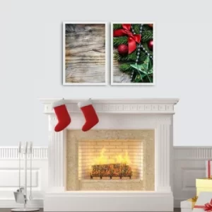 Image of 2PBCTNOEL-04 Multicolor Decorative Framed MDF Painting (2 Pieces)