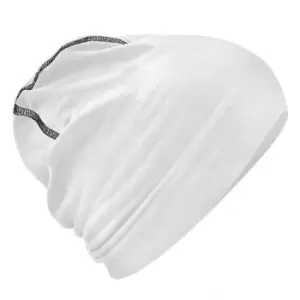 Image of Beechfield Unisex Hemsedal Cotton Beanie (One Size) (White/Black)
