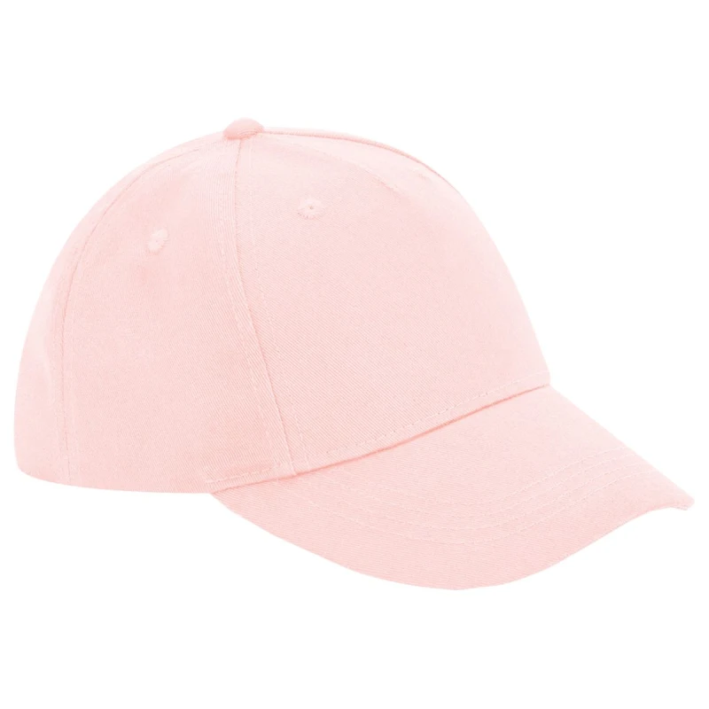Image of Beechfield Cotton 5 Panel Baseball Cap in Pink Pink Unisex One Size