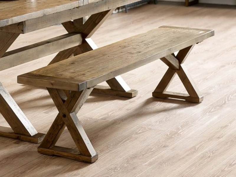 Image of Julian Bowen Chatsworth 180cm Reclaimed Pine Dining Bench