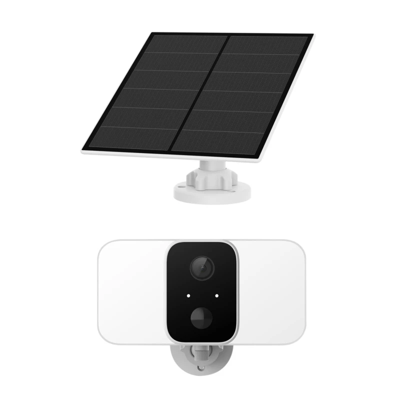 Image of ENER-J Smart Wireless Floodlight Camera with Solar Panel in White White Unisex