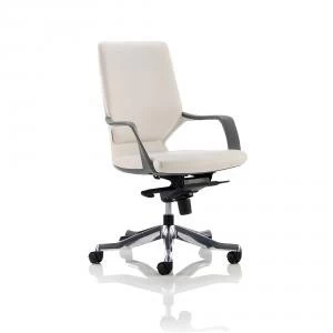 image of Adroit Xenon Executive With Arms Medium Back White Shell Leather White